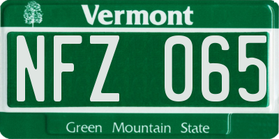 VT license plate NFZ065