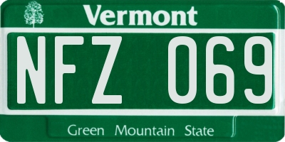 VT license plate NFZ069