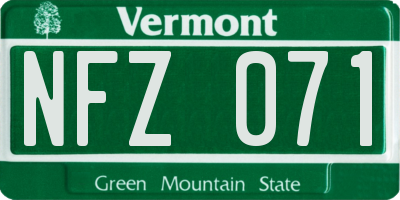 VT license plate NFZ071