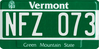 VT license plate NFZ073