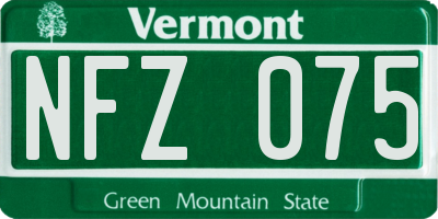 VT license plate NFZ075