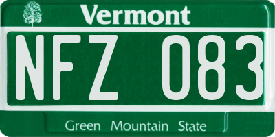 VT license plate NFZ083