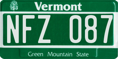 VT license plate NFZ087