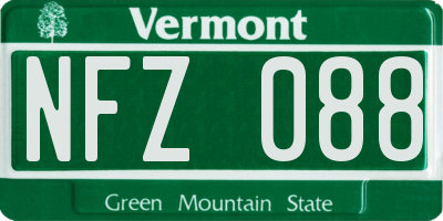VT license plate NFZ088