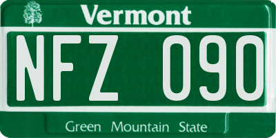 VT license plate NFZ090