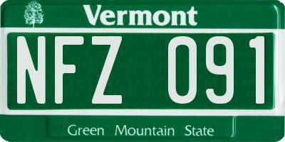 VT license plate NFZ091