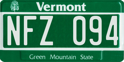 VT license plate NFZ094