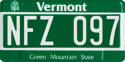 VT license plate NFZ097