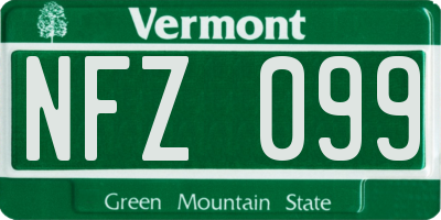 VT license plate NFZ099