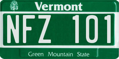 VT license plate NFZ101