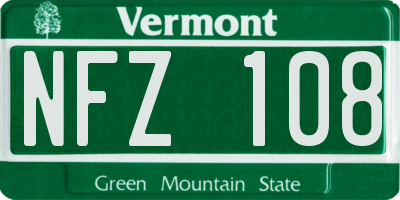 VT license plate NFZ108