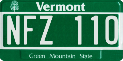VT license plate NFZ110