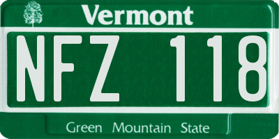VT license plate NFZ118