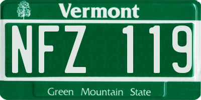 VT license plate NFZ119