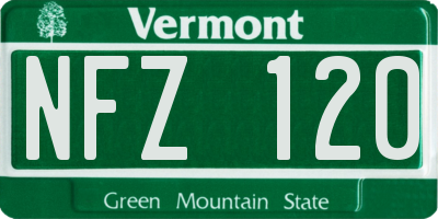 VT license plate NFZ120
