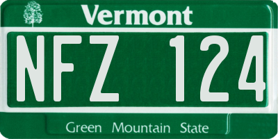 VT license plate NFZ124