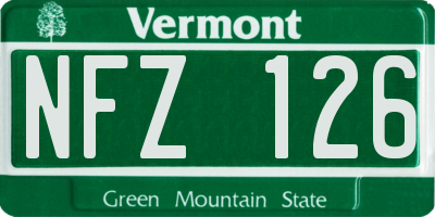 VT license plate NFZ126