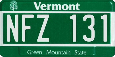 VT license plate NFZ131