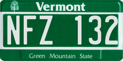 VT license plate NFZ132