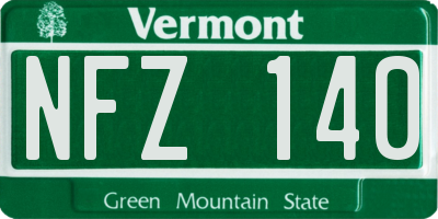 VT license plate NFZ140