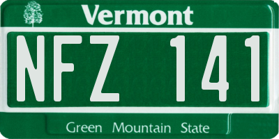 VT license plate NFZ141