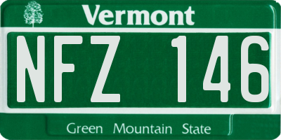 VT license plate NFZ146