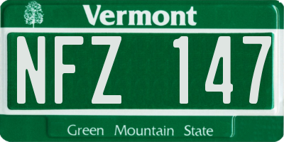 VT license plate NFZ147