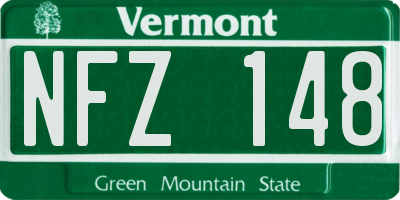 VT license plate NFZ148