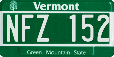 VT license plate NFZ152