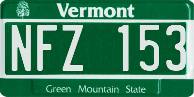 VT license plate NFZ153