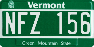 VT license plate NFZ156