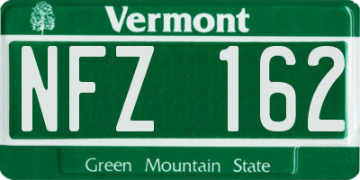 VT license plate NFZ162