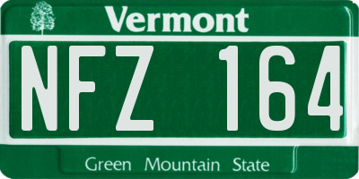 VT license plate NFZ164