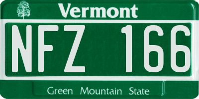 VT license plate NFZ166