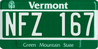 VT license plate NFZ167