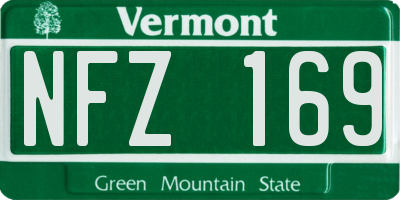 VT license plate NFZ169