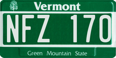 VT license plate NFZ170