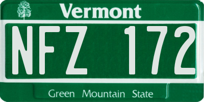 VT license plate NFZ172