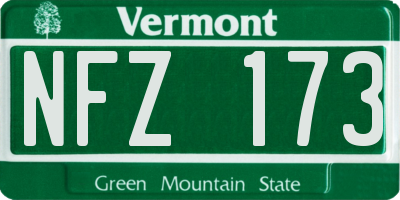 VT license plate NFZ173