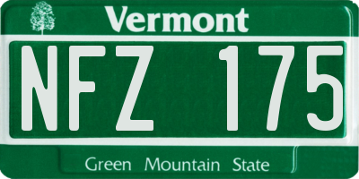VT license plate NFZ175