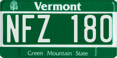 VT license plate NFZ180