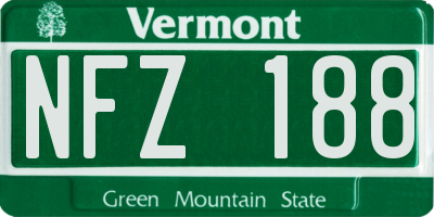 VT license plate NFZ188