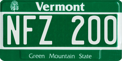 VT license plate NFZ200