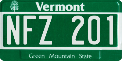 VT license plate NFZ201