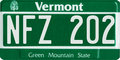 VT license plate NFZ202