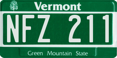 VT license plate NFZ211
