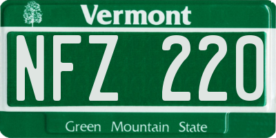 VT license plate NFZ220