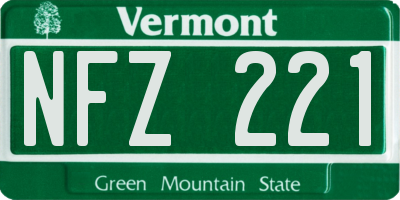 VT license plate NFZ221