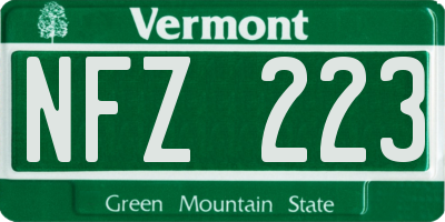 VT license plate NFZ223