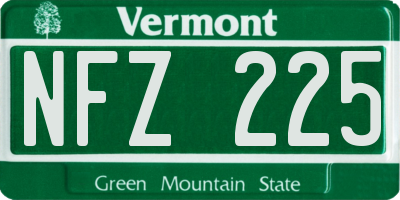VT license plate NFZ225